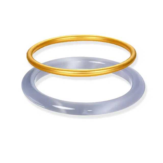 重庆金店 烟灰色 一步一响 金钱进袋国风新中式典雅旗袍汉服库里蓝白月光金玉满堂气质年轻 玉髓 手镯 男女同款情侣款