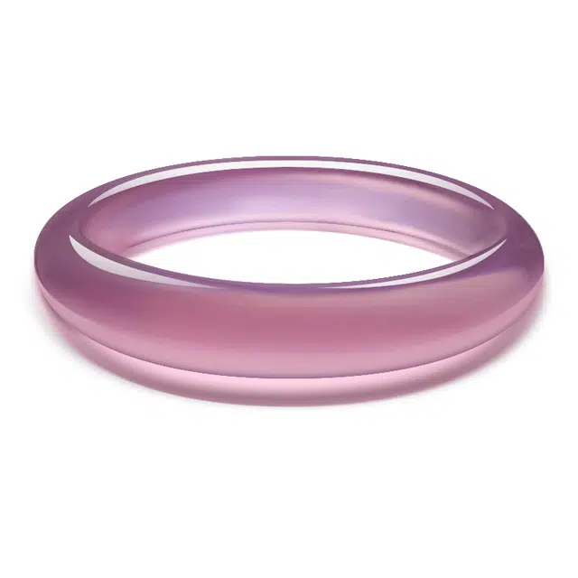 谧月珠宝 轻奢国风 优雅 紫罗兰 帝王紫色高冰透 玉髓 手镯 女款