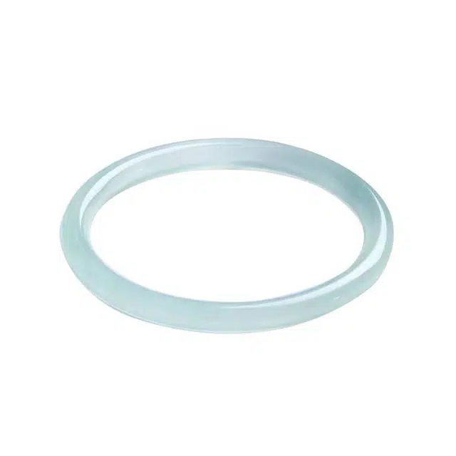 尚仟伊 水天一色新中式古风汉服清冷感气质 精致简约百搭素圈一步一响湖水蓝细圆条叮当镯 玉髓 玉石手镯 女款