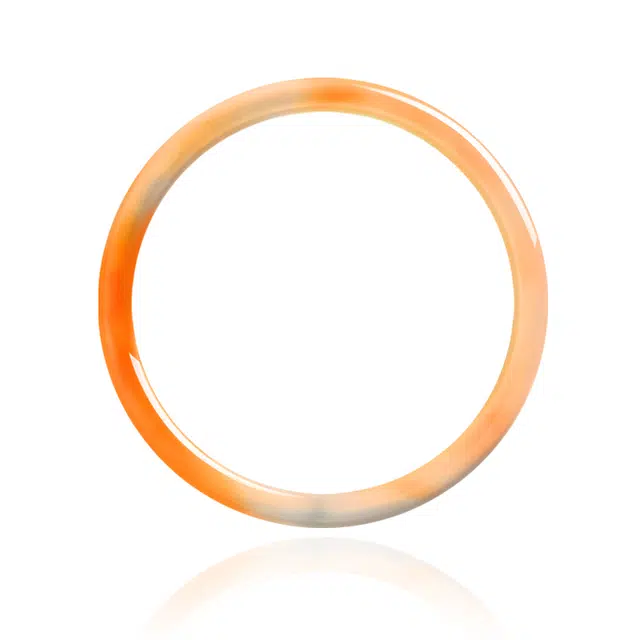 谧月珠宝 国潮 古风叠戴 一步一响 荆棘干枯玫枫叶红 蜜糖 冰彩俏色玉髓 橘色圆条 玛瑙 手镯 女款