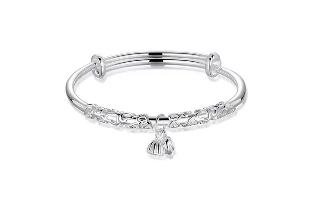 尚银福 祥云莲蓬 新中式复古时尚简约个性小众 繁花似锦两世欢莲蓬 古法实心国风 合金 手镯 女款