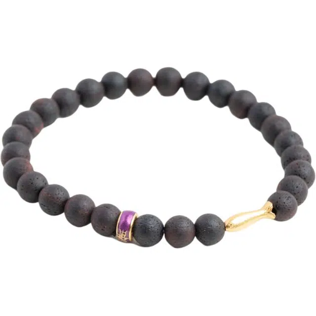 仙源 小鱼 年年有鱼复古风国潮文玩念珠 平安福手链饰品 木作 手串 男女同款情侣款 降真香