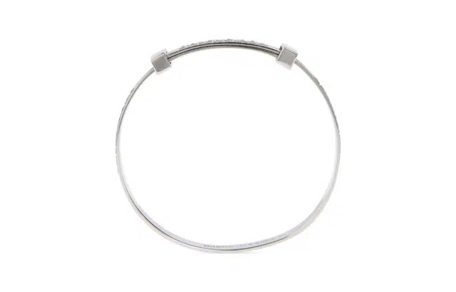 Balenciaga Logo Engraved Silver Bracelet