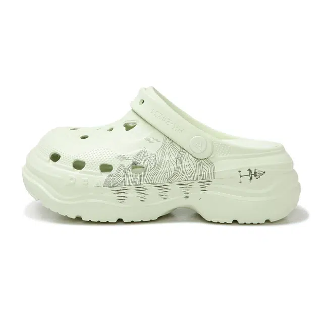 匹克 态极奶酪 潮流增高百搭 缓震防滑 洞洞鞋 女款 鲜绿磁石灰