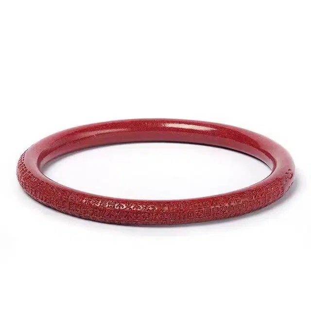 琉堇 国潮中式外心经叮当镯  开运手饰 再造辰砂朱砂 玉石手镯 女款