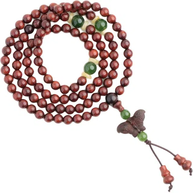 仙源 蝴蝶儿 民族风复古风国潮文玩念珠 平安福手链饰品 木作 手串 男女同款情侣款 紫檀