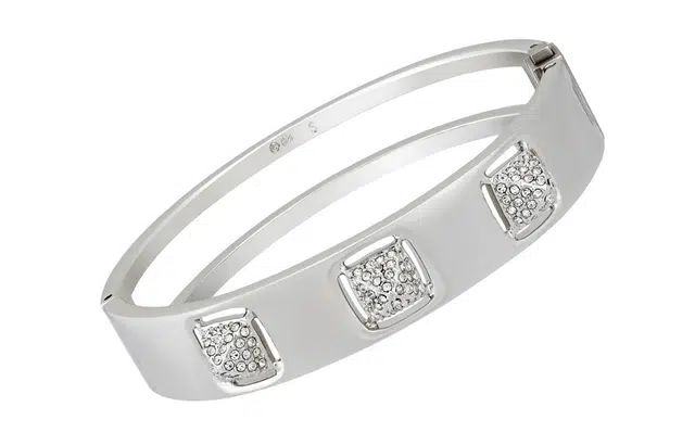 Swarovski Crystal Pyramid Bracelet Silver White