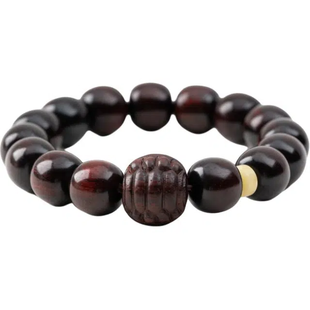 仙源 富甲天下 手工雕刻新中式文玩佛珠 紫檀 木作手串 男款 紫檀