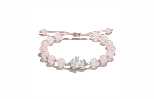 牧言 国潮复古新中式简约小众设计高级感 立体铜钱元宝纳福吞金兽圆珠编织绳貔貅 水晶 玉石手链 男女同款情侣款