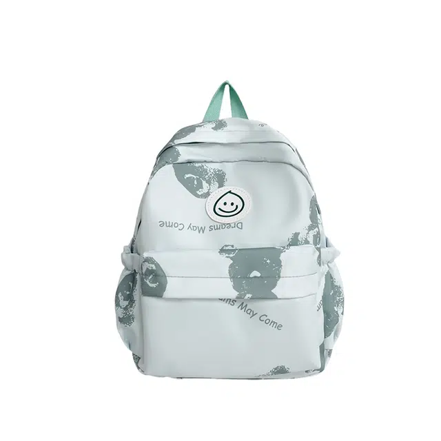 爱尔绅特 简约慵懒风水洗初高中生背包大学生轻便百搭 复合布面料 双肩包 常规 男女同款情侣款 绿色/灰色/粉色/棕色/黑色