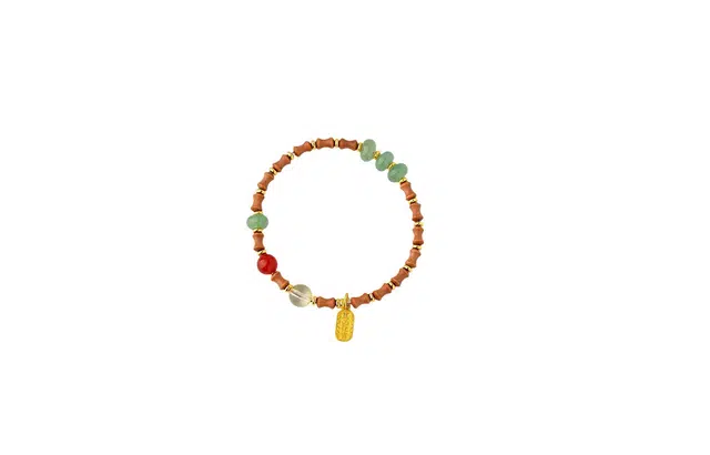 克拉日记 佛珠 复古风格 竹节 高级感小众设计感 琉璃 手串 女款 檀木 #礼盒