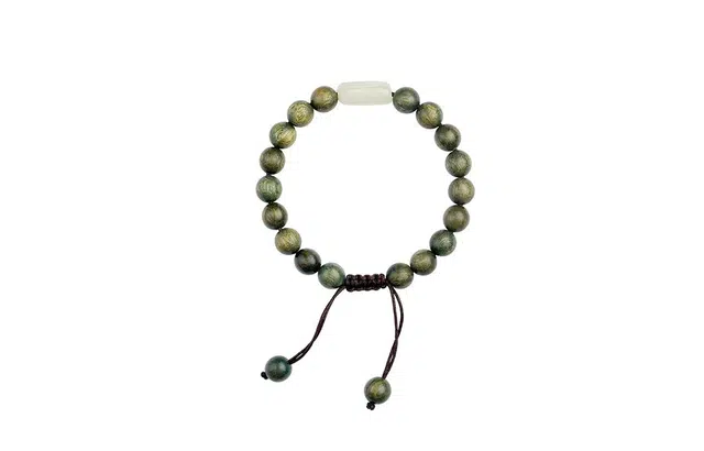 克拉日记 佛珠抽拉可调节 新中式 琉璃 木作手链 男女同款情侣款 檀木 礼盒装