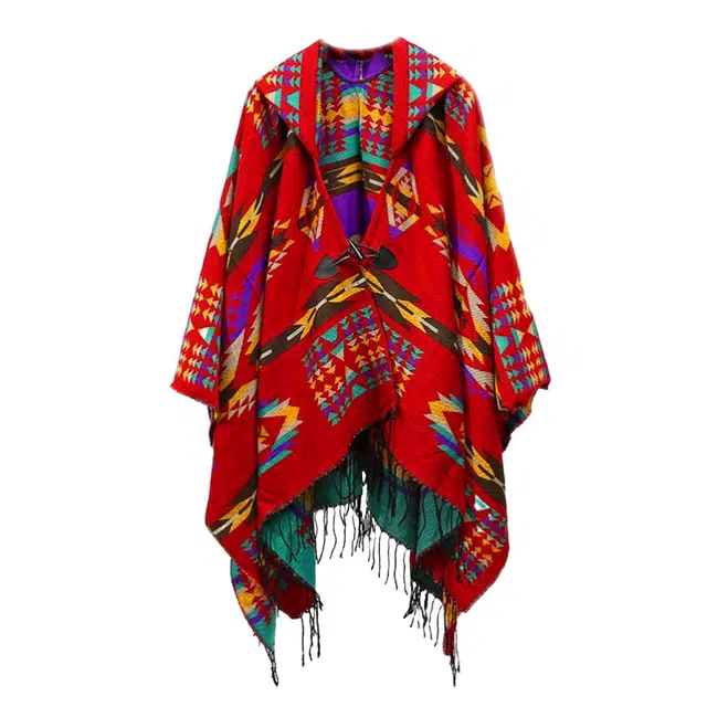北极绒 民族风外搭披风旅游拍照 披肩 女款