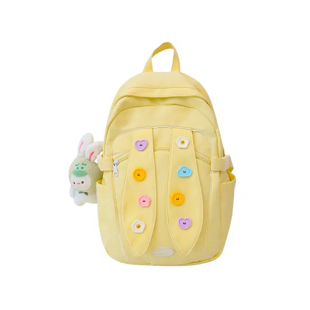 爱尔绅特 可爱少女学院风萝莉小学生 尼龙 双肩包 女款 黄色/紫罗兰/白色/绿色/黑色