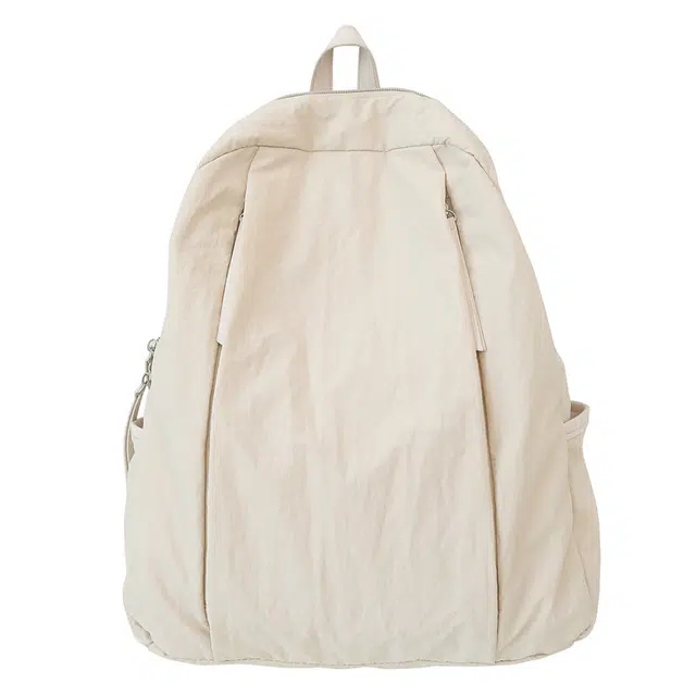 笛贝嘉 日系简约纯色轻便背包休闲 尼龙 双肩包 男女同款情侣款 多色