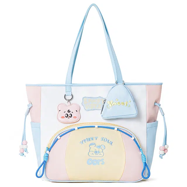 音魅 时尚百搭通勤拉链开合 织物 托特包单肩包 大号 女款 多色