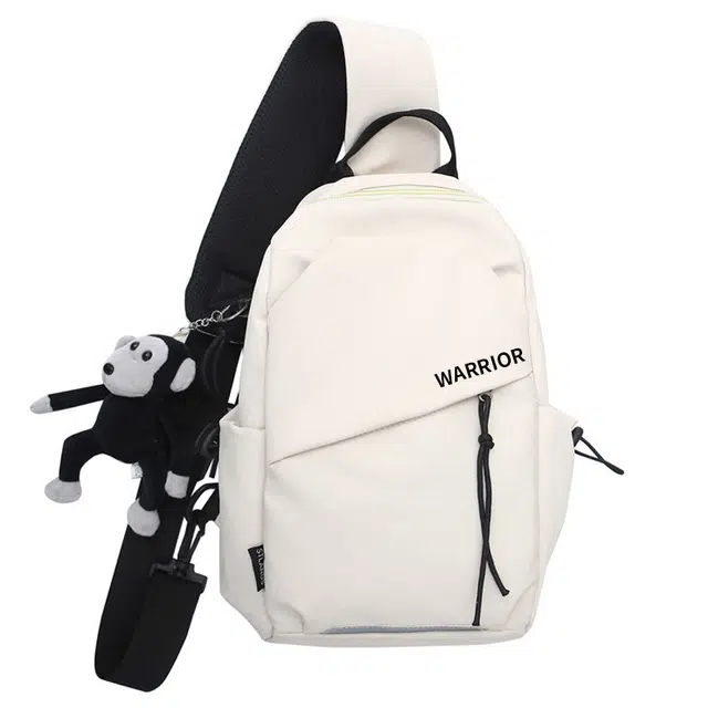 Warrior Nylon Crossbody Bag Black/White