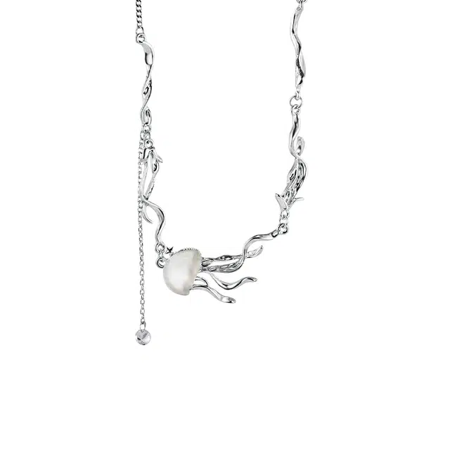 聆听花开 水母锁骨链 磨砂辣妹轻奢精致高级感 温柔星星冷淡风 创意时尚个性百搭 钛钢 项链 女款