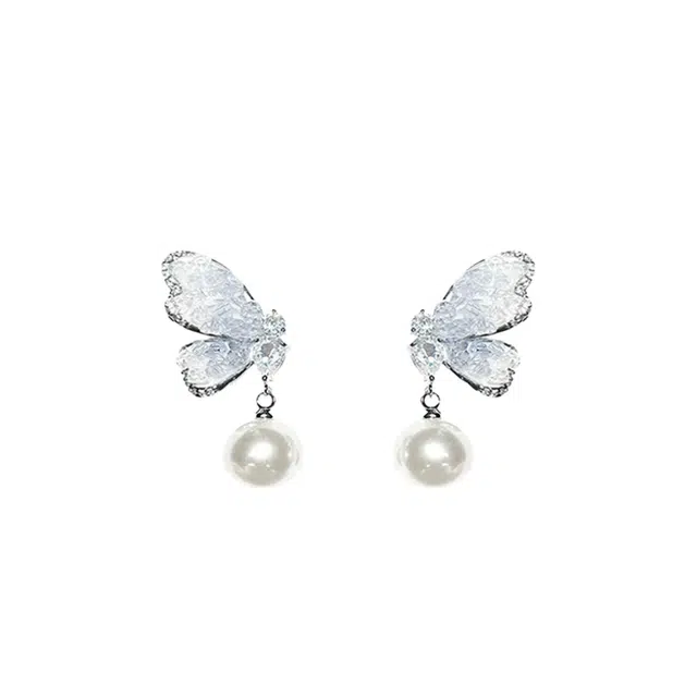 大唐国鼎 蝴蝶 在逃公主轻奢甜美 少女心氛围感仙气灵动 精致小众设计高级感 合金 耳环 女款