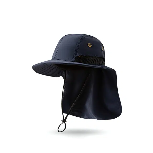 浪莎 夏季全方位 遮阳帽户外钓鱼帽大檐遮脸登山 防水速干防紫外线太阳帽子 锦纶 渔夫帽 男女同款情侣款