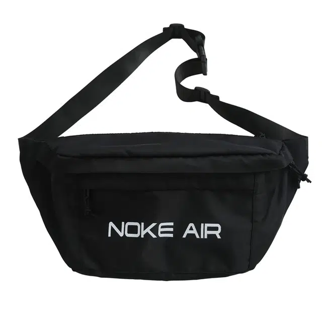 帕克熊 休闲拉链开合百搭 尼龙 斜挎包 男女同款情侣款 黑色/白色