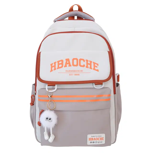 尊梵 通勤小清新拉链开合时尚 尼龙 双肩包 女款 灰色/黑色/红色/桔色/卡其