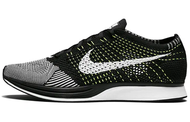 Nike Flyknit Racer Black White Volt