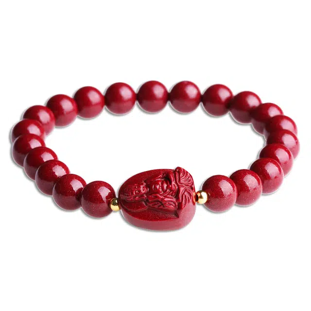 妍韵珠宝 高含量紫金砂本命佛护身符十二生肖属猪狗阿弥陀佛菩萨 再造辰砂朱砂 手串 男女同款情侣款