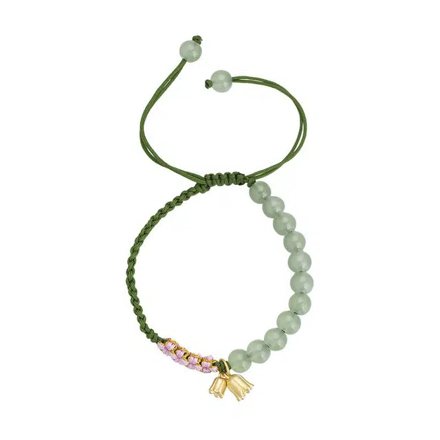 大唐国鼎 小桃花 小众设计新中式复古手工编织  精致森系甜美 编绳 手链 女款