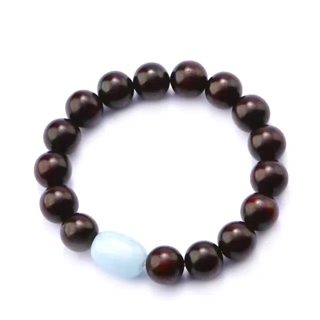 周帝王 琉璃佛珠文玩复兴盘串单圈财富小圆满念珠转运简约百搭 新中式国潮小众设计 檀木 木作手串 男女同款情侣款 紫檀 礼盒