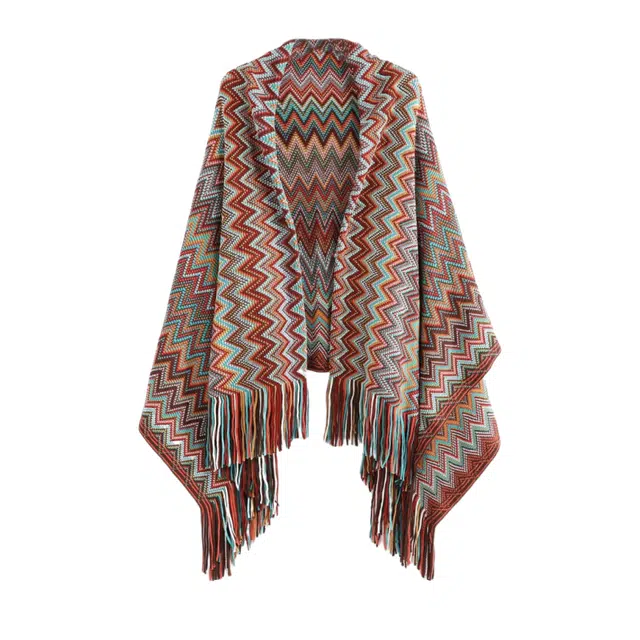 北极绒 北欧风外搭披风加厚保暖装饰波西米亚斗篷 披肩 男女同款情侣款