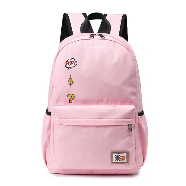 真维斯 韩系可爱时尚休闲学院风甜美高颜值百搭轻便简约大容量女高中生学生上课通勤 锦纶 双肩包背包书包 常规 女款 粉色