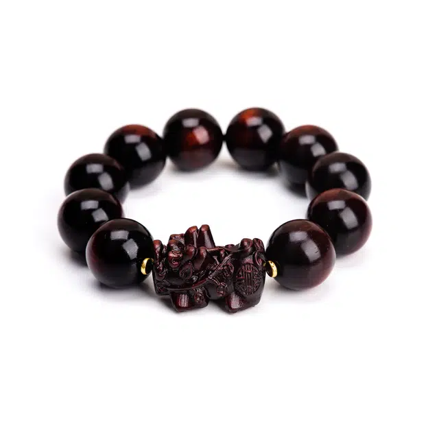 聆听花开 貔貅 新中式文玩佛系佛珠念珠盘玩 民族风复古平安 气质 木作 手串 男款 紫檀属