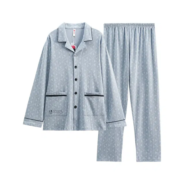 芬腾 长袖开衫上衣休闲可外穿长裤睡衣套装 男款