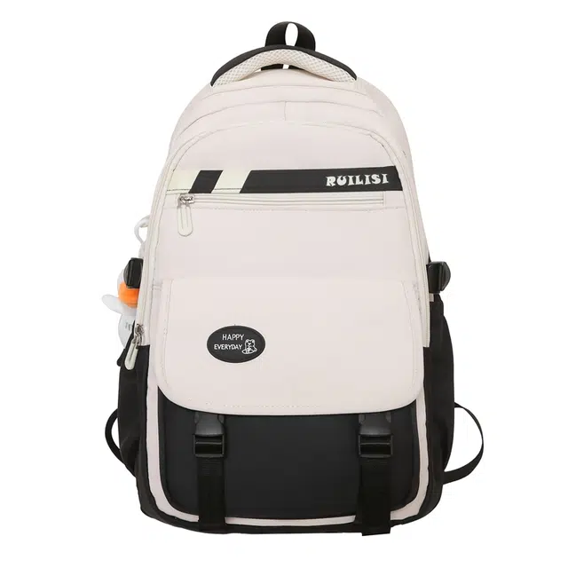 行途 简约高中双肩包小清新大学生尼龙书包大容量韩版初中生背包 女款 多色