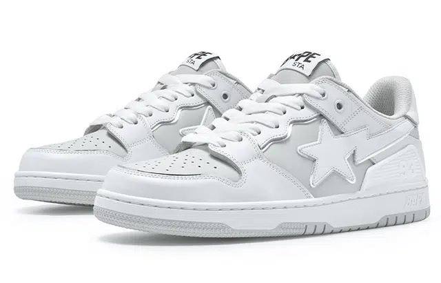 A BATHING APE SK8 Grey White
