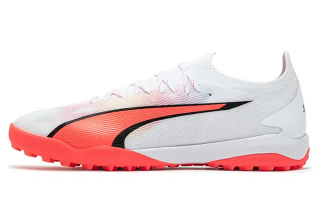 PUMA Classic Lace-Up Football Shoes White Red