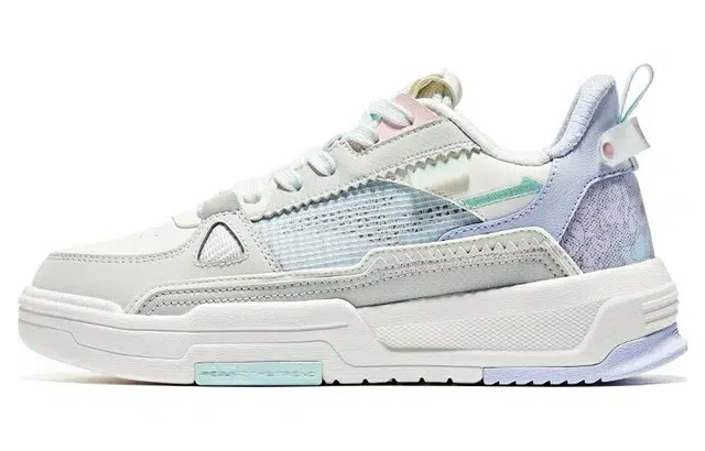 鸿星尔克 电池熊猫 防滑减震耐磨 低帮 板鞋 女款 白紫