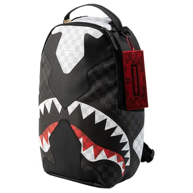 Sprayground Shark Mouth Checkered Backpack