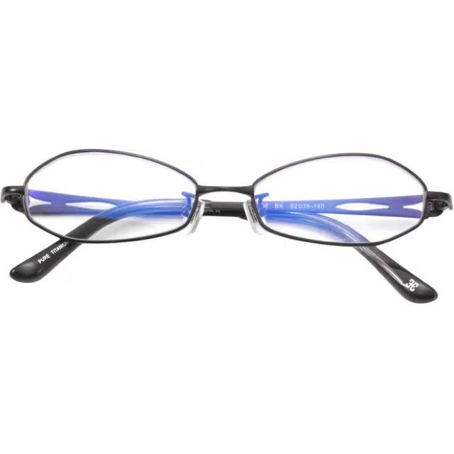 夕阳红 航空级镜架 个性 老花镜 钛 不规则/多边形 功能性眼镜 女款 黑色