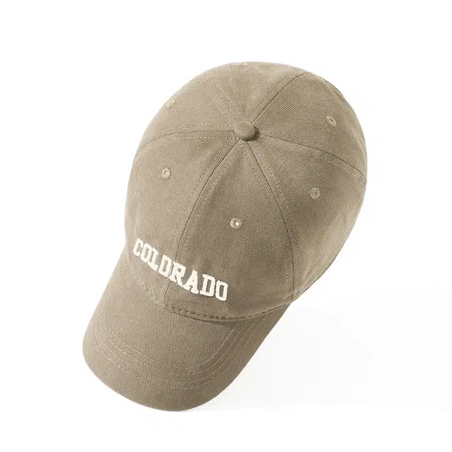 俞兆林 秋季新款卡其色硬顶百搭复古字母刺绣棒球帽遮阳骑行吹不翻大帽檐显脸小修饰脸型透气 轻薄款 鸭舌帽 男女同款情侣款