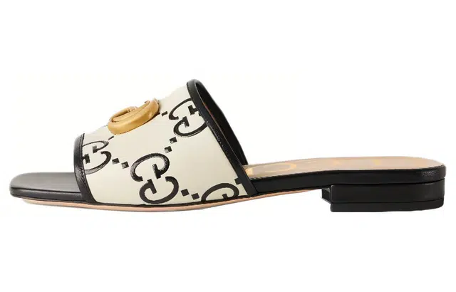 Gucci Slide Sandals Black White