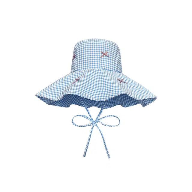 浪莎 夏日小清新少女风防晒出游度假海边大帽檐显脸小遮阳 棉 渔夫帽 女款