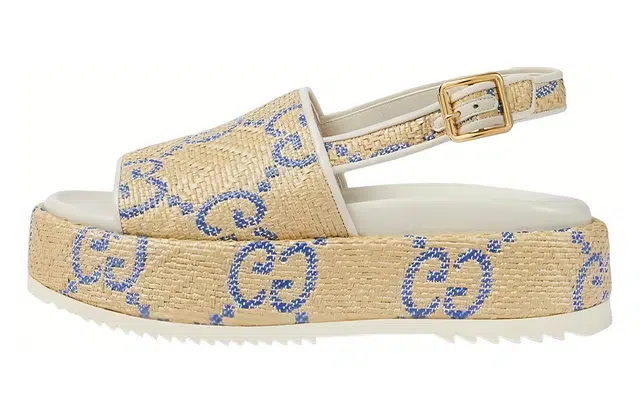 Gucci GG Print Sandals Beige