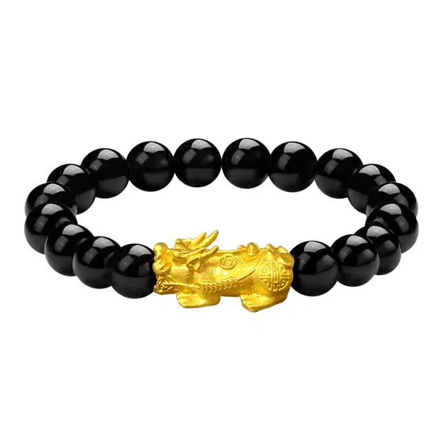 九隆古 财源广进 招财纳福 新中式国潮风复古简约大方经典百搭 吞金兽貔貅 木作手串 男女同款情侣款 檀木