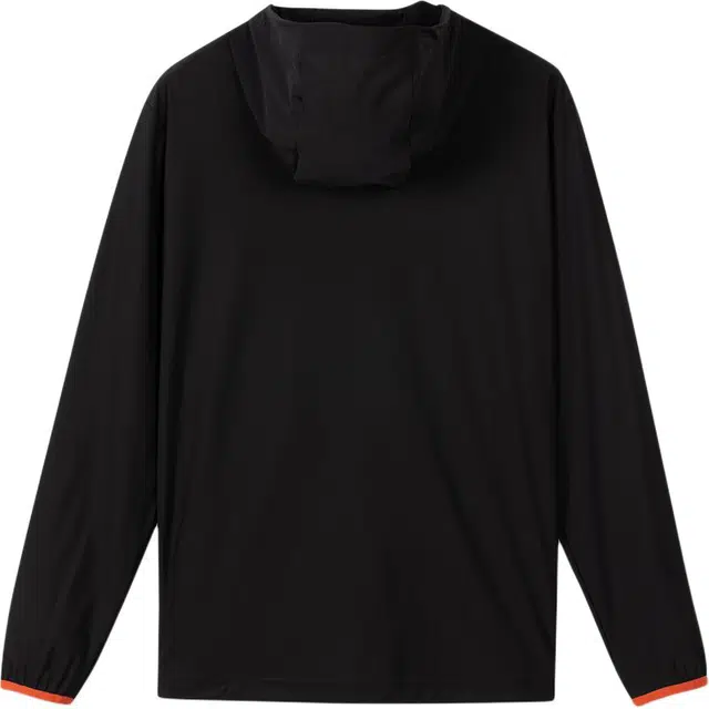 探路者 舒适弹力透气防紫外线速干连帽字母长袖防晒服 男款 黑色