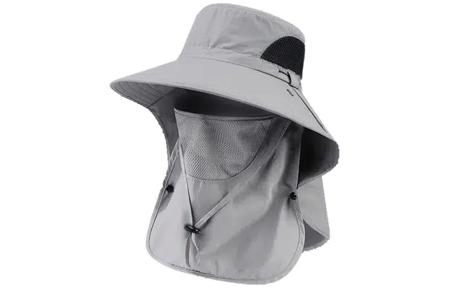 优幽兰 夏季出游遮阳户外钓鱼遮脸大檐显脸小全方位面罩帽子一体 锦纶 防晒帽 男女同款情侣款