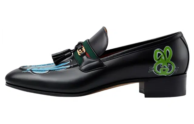 GUCCI New Year Leather Loafers Black