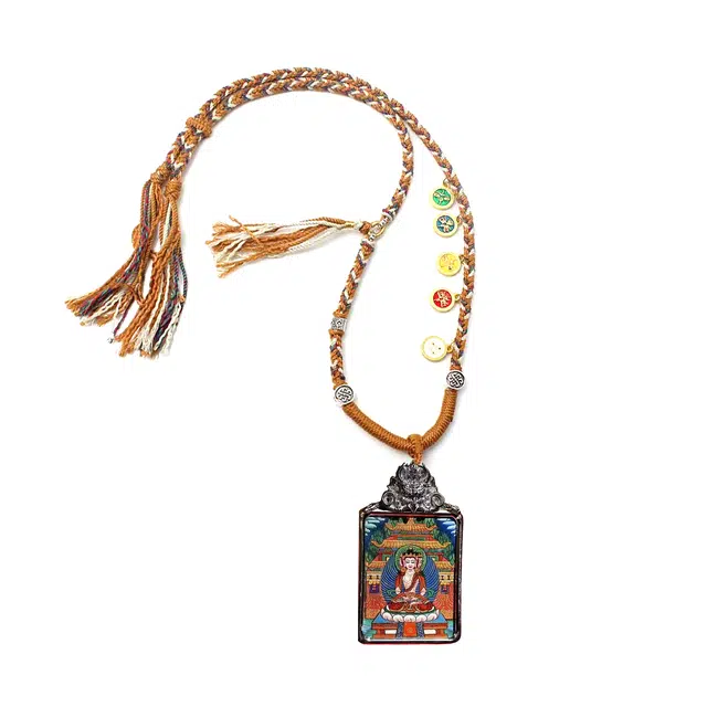 玉临门 国风民族风平安一切顺利八大守护神热工手绘唐卡 合金 吊坠 男女同款情侣款 送 男 女朋友 七 夕礼 物 礼盒包装