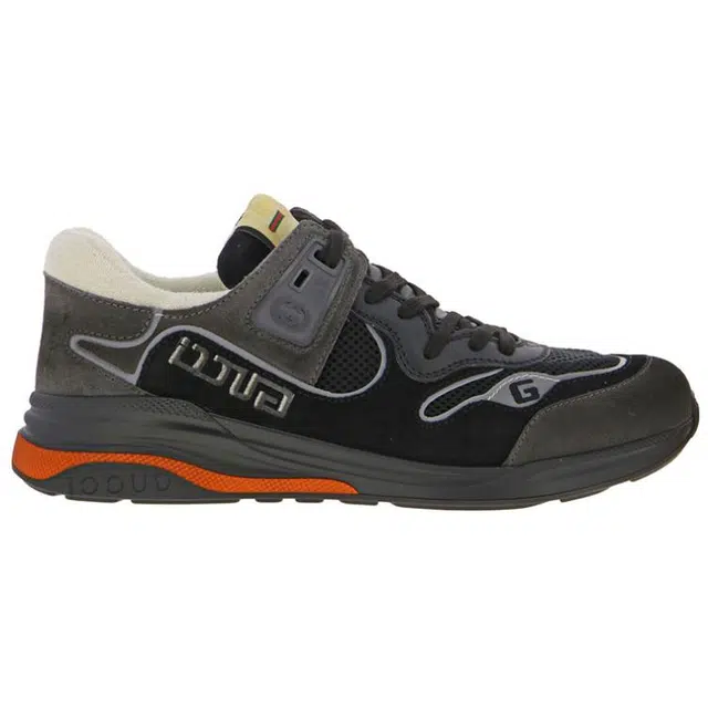 Gucci Suede Mesh Low Top Sneakers Black Brown